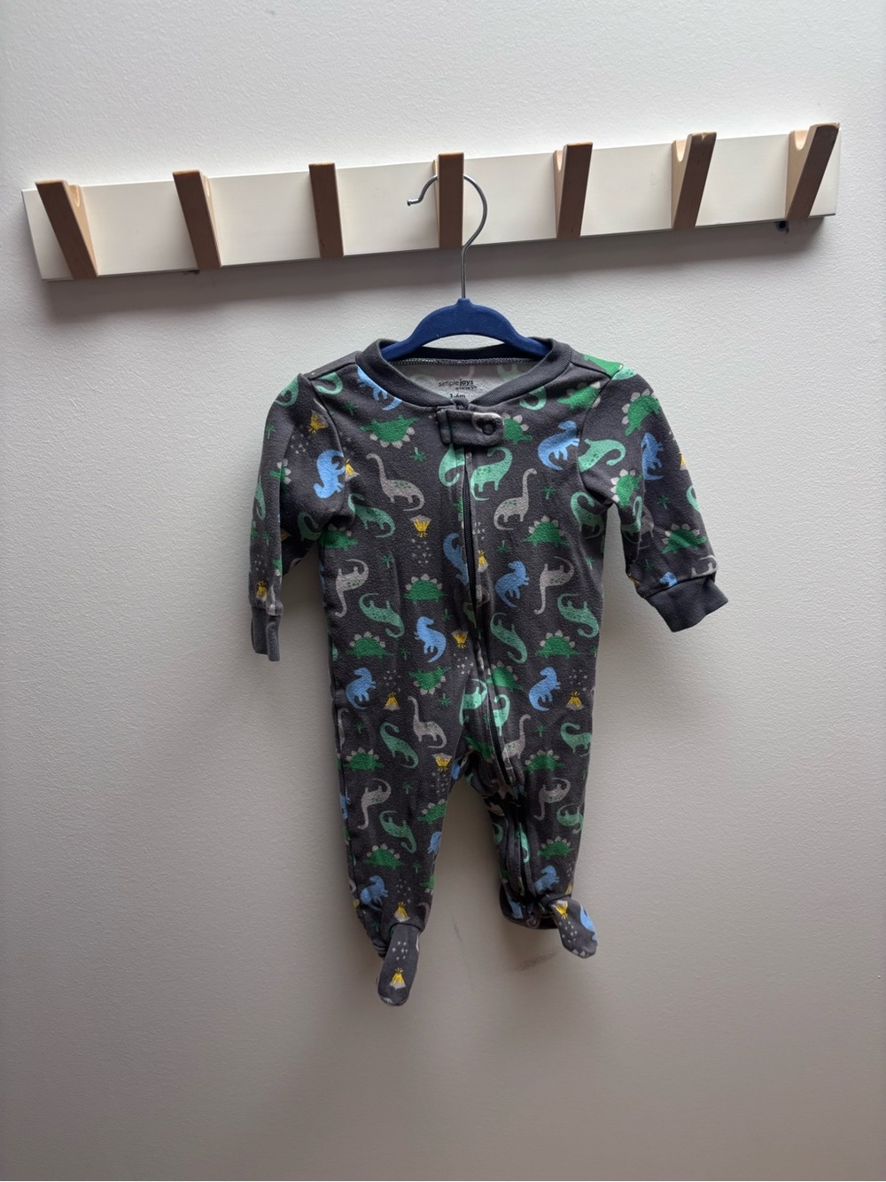(4 for $20) Gray Dinosaur Infant Onesie